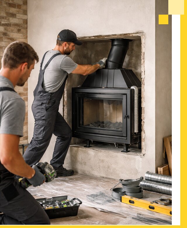 Установка каминных топок в Салехарде: монтаж, подключение