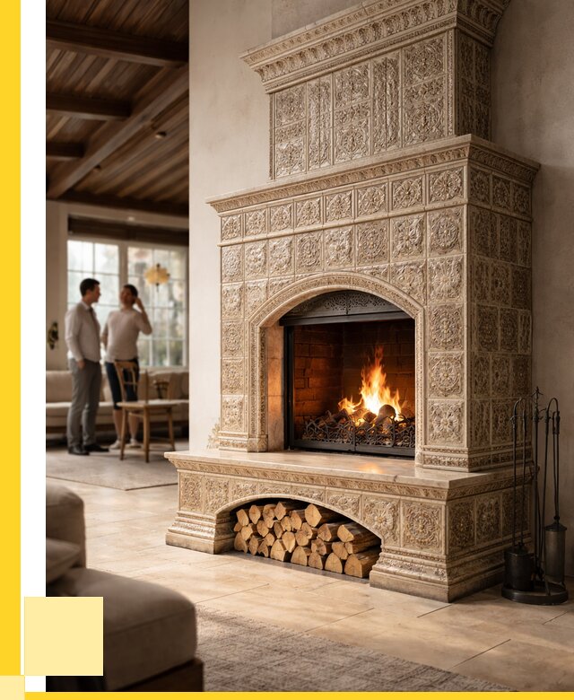 Купить изразцовый камин в Салехарде от 267600 р. | ЭриданСлх