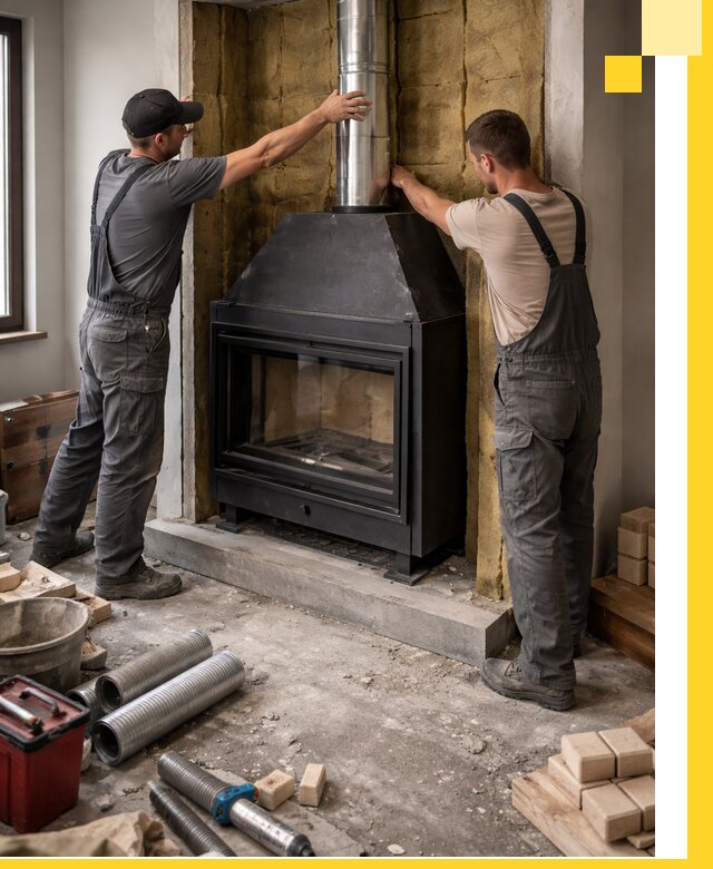 Изготовление и монтаж закрытых каминов в Салехарде под ключ