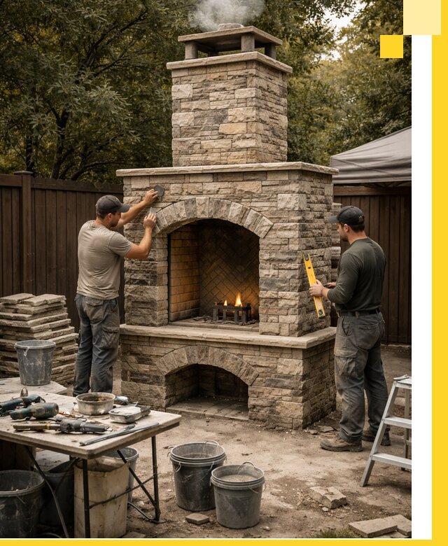 Проектирование и установка уличных каминов в Салехарде