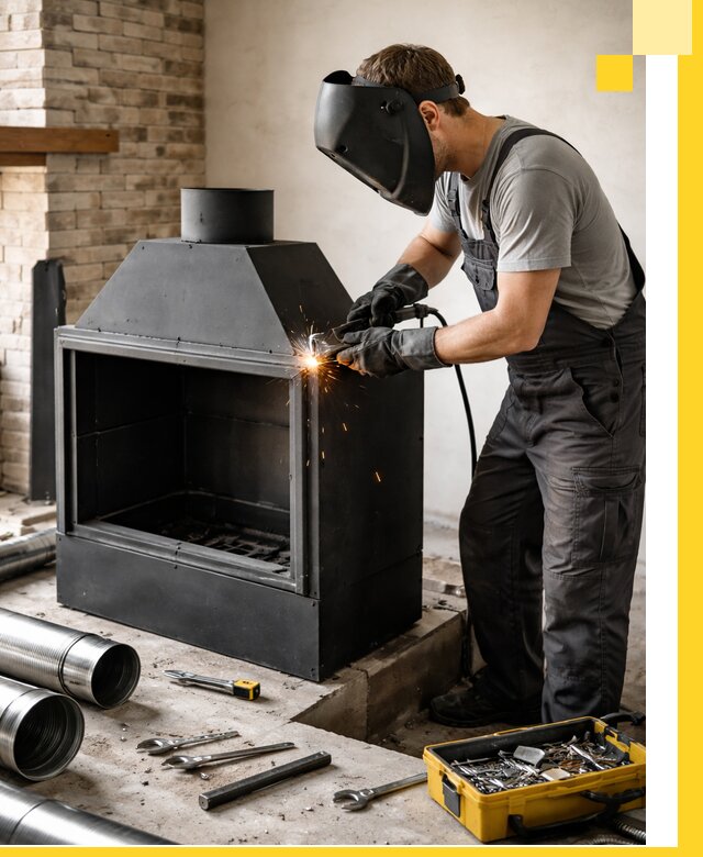 Продажа и установка металлических каминов в Салехарде под ключ