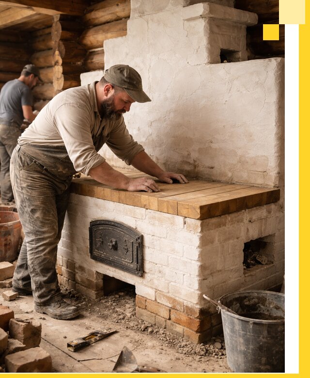 Проектирование и установка русской печи с лежанкой в Салехарде