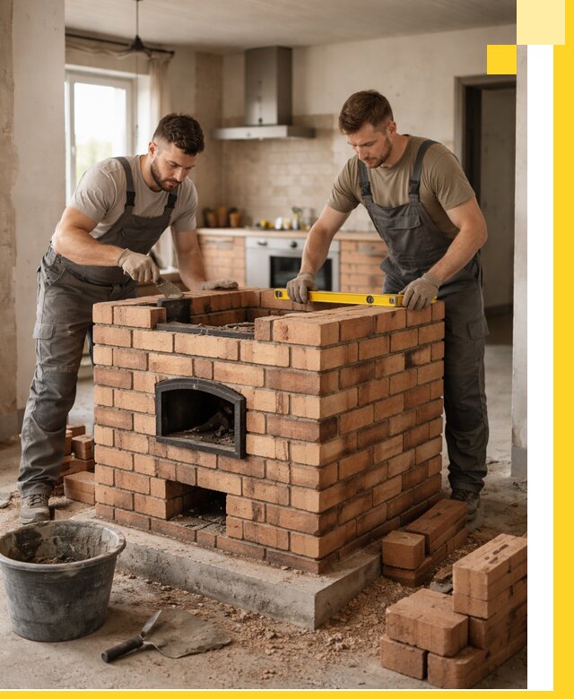 Установка и монтаж печей в частном доме в Салехарде под ключ