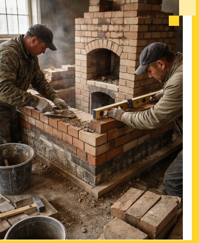 Изготовление и монтаж печей и каминов из кирпича в Салехарде