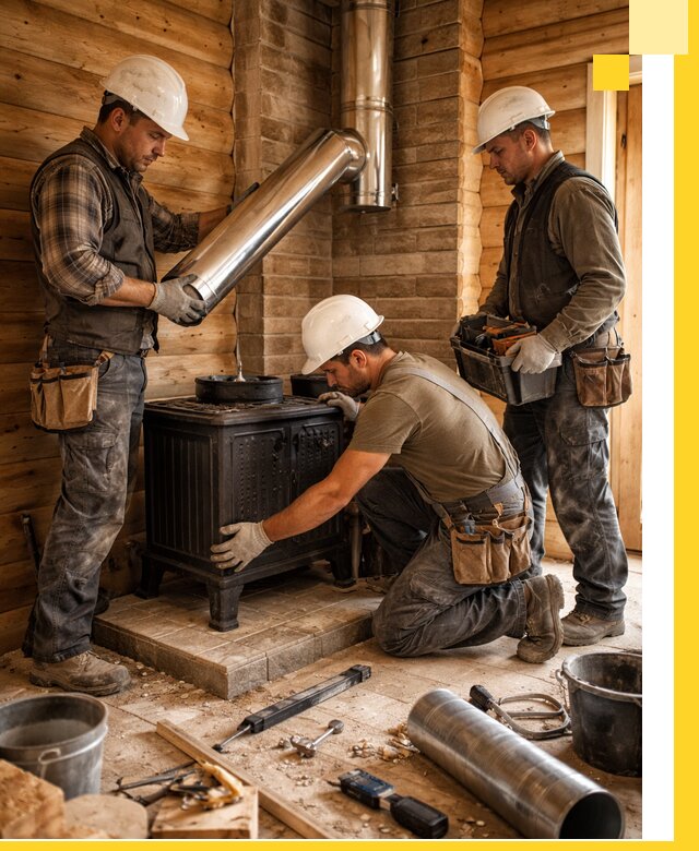 Профессиональный монтаж банных печей и дымоходов в Салехарде