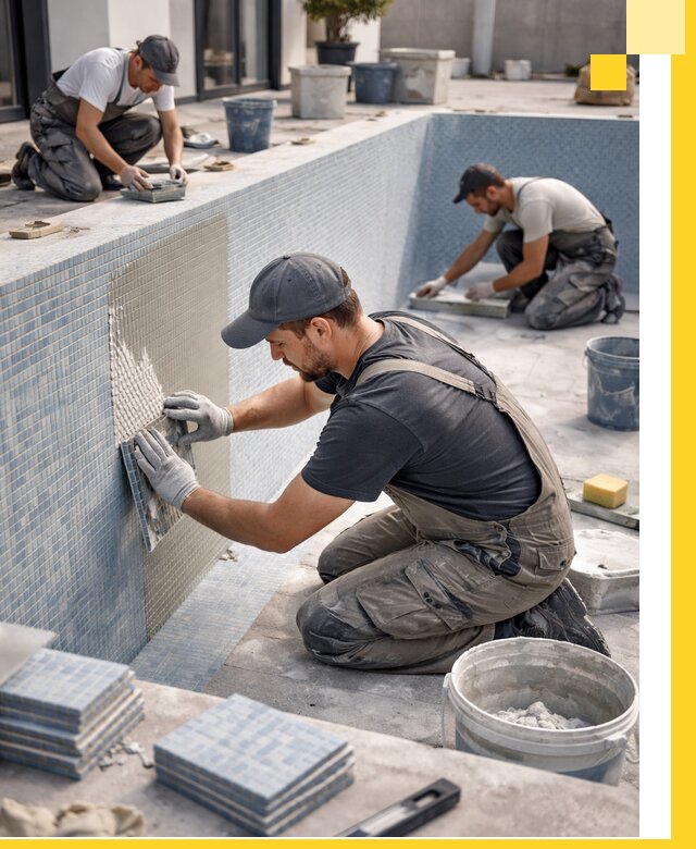 Облицовка бассейнов в Салехарде плитка мозаика гидроизоляция