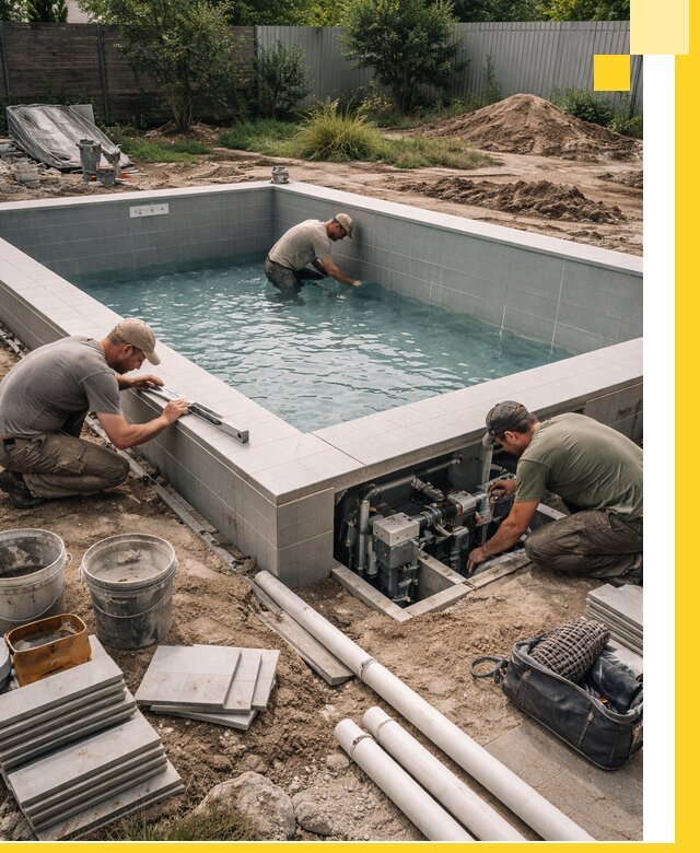 Строительство и монтаж бассейнов для дачи под ключ в Салехарде