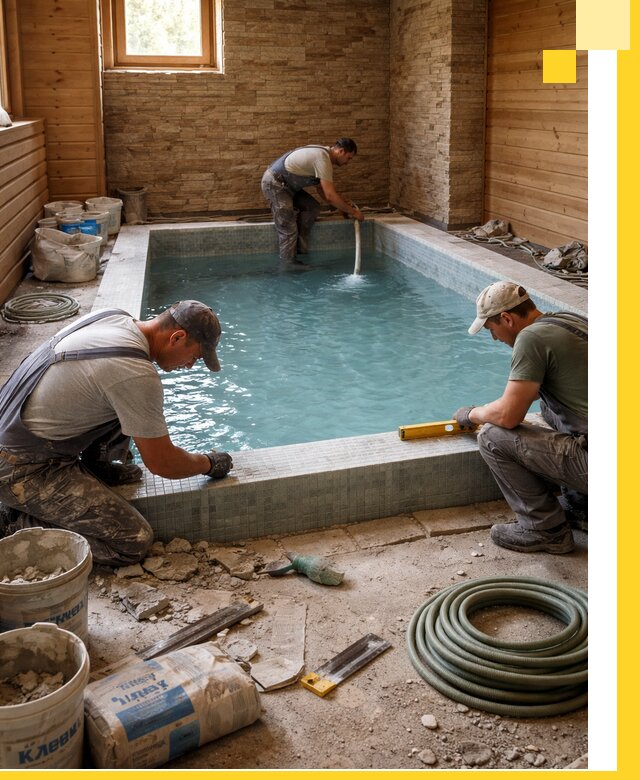 Проектирование и строительство бассейнов для бани в Салехарде