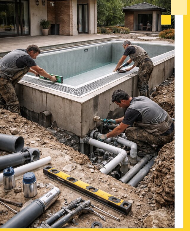 Строительство переливных бассейнов в Салехарде под ключ