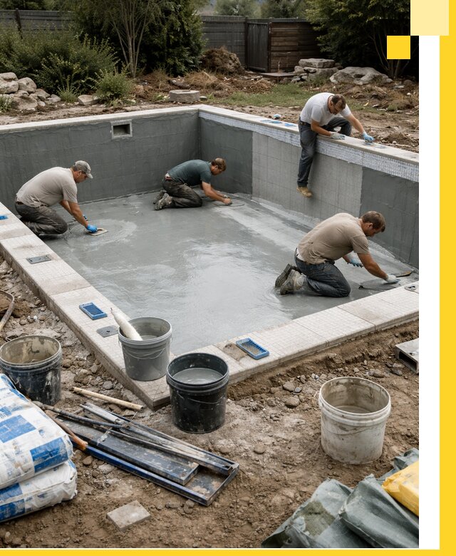 Изготовление и монтаж чаши бассейна под ключ в Салехарде