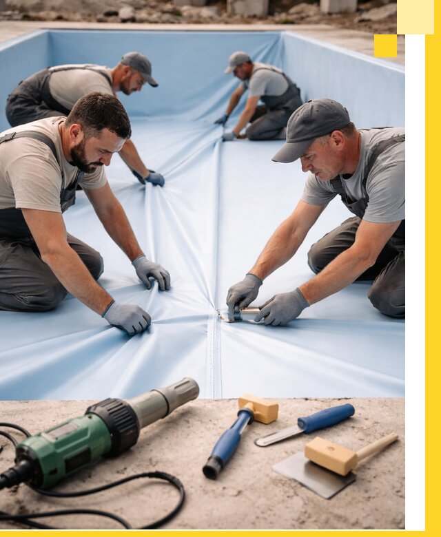 ПВХ пленка для бассейнов с монтажом и гарантией в Салехарде