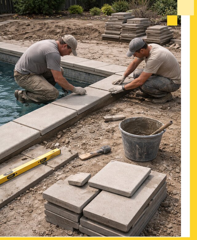 Установка и изготовление копингового камня для бассейнов в Салехарде