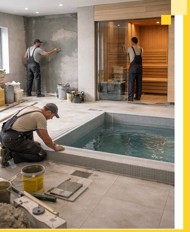 Проектирование и строительство сауны с бассейном в Салехарде