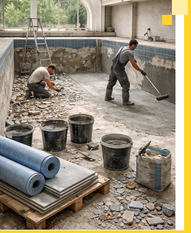 Реконструкция бассейнов в Салехарде: ремонт, гидроизоляция