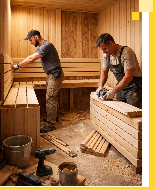 Профессиональный комплексный ремонт саун под ключ в Салехарде