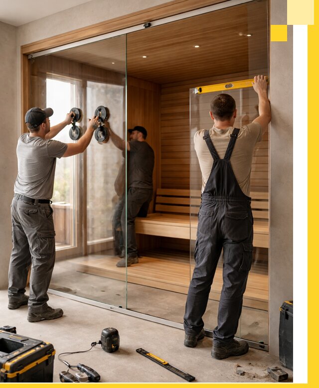 Производство и монтаж стеклянных саун под ключ в Салехарде