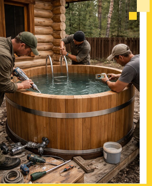 Строительство бань с купелью под ключ и отделкой в Салехарде