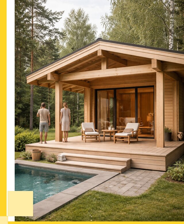 Бани с террасой под ключ в Салехарде от 642240 р. | ЭриданСлх