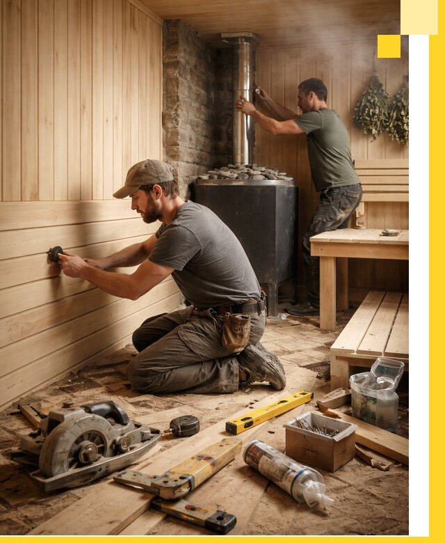 Полное строительство и оснащение парных под ключ в Салехарде