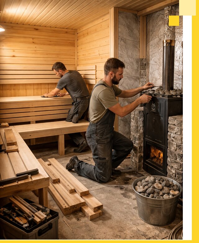 Дизайн и строительство интерьеров бань под ключ в Салехарде