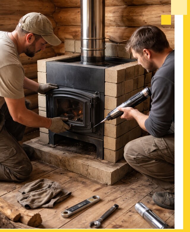 Монтаж и установка печи в бане под ключ с гарантией в Салехарде