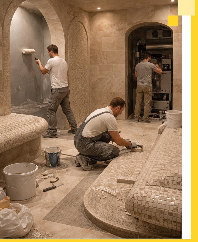 Строительство бани с хамамом и бассейном под ключ в Салехарде