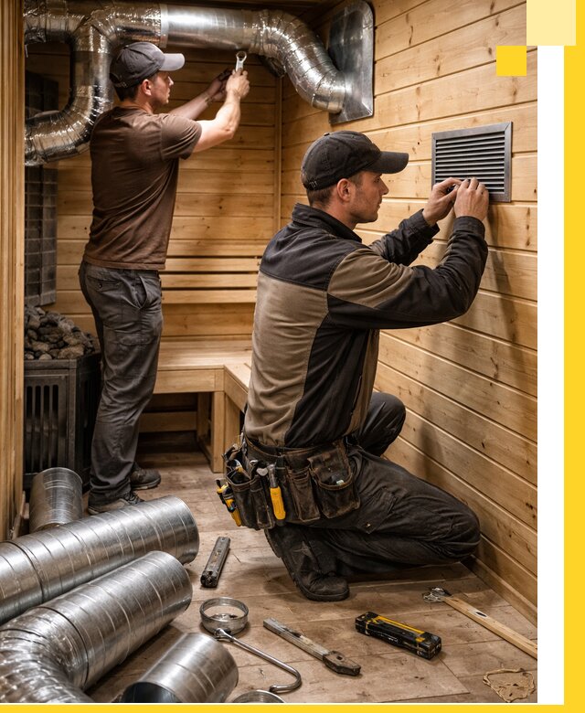 Проектирование и монтаж вентиляции бани в Салехарде под ключ