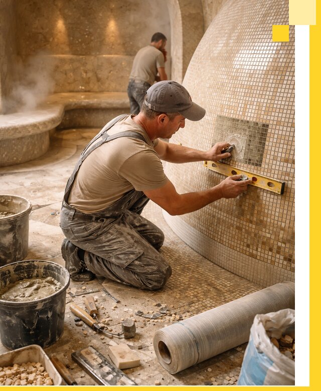 Хамам под ключ в Салехарде: проектирование, строительство, отделка