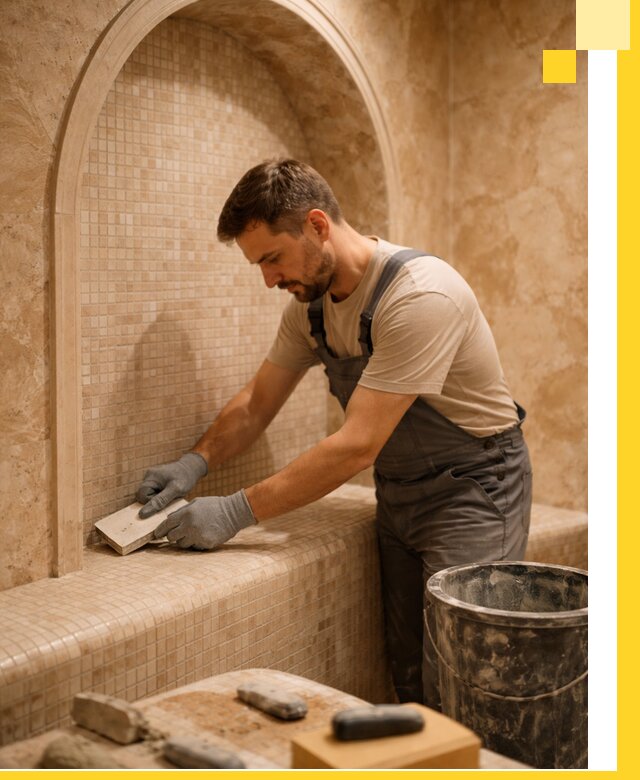 Профессиональная отделка хамамов с мозаикой под ключ в Салехарде